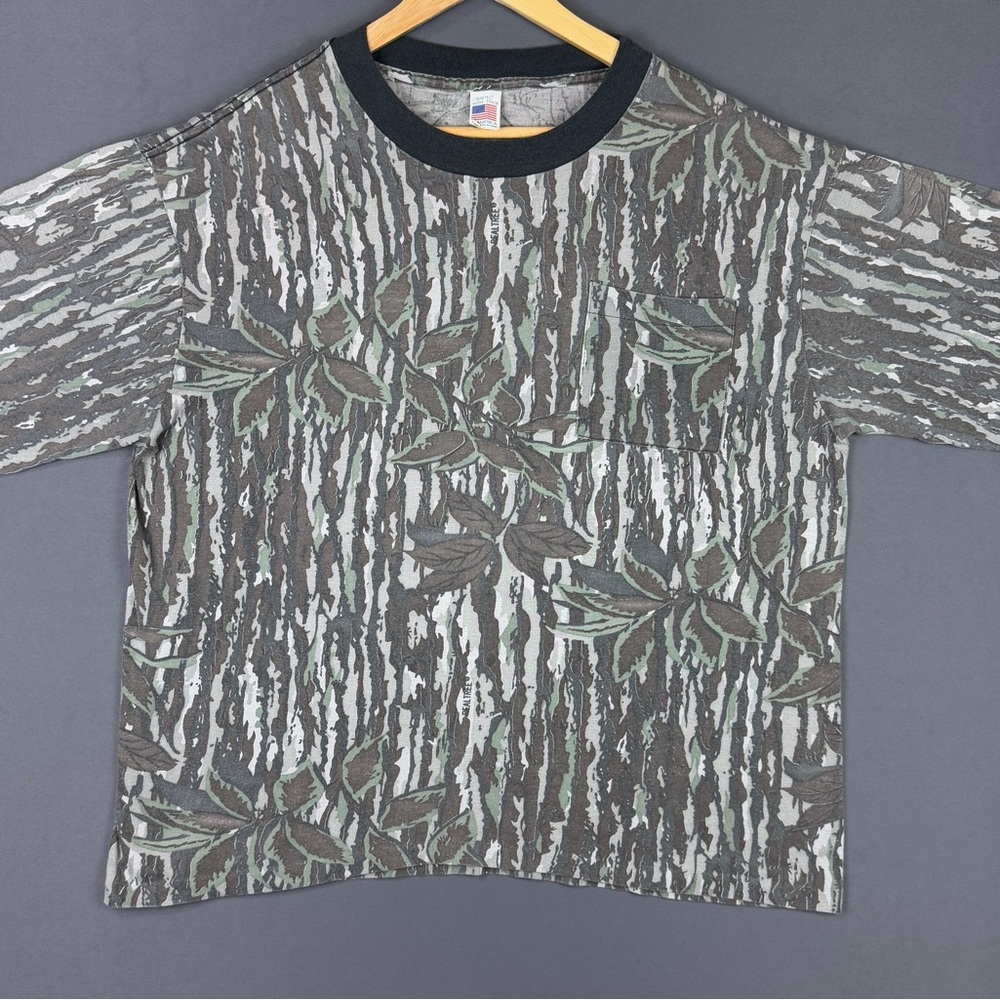 Vintage 90s Real Tree Camo Nature Pocket Shirt XL USA Made Hype Streetwear